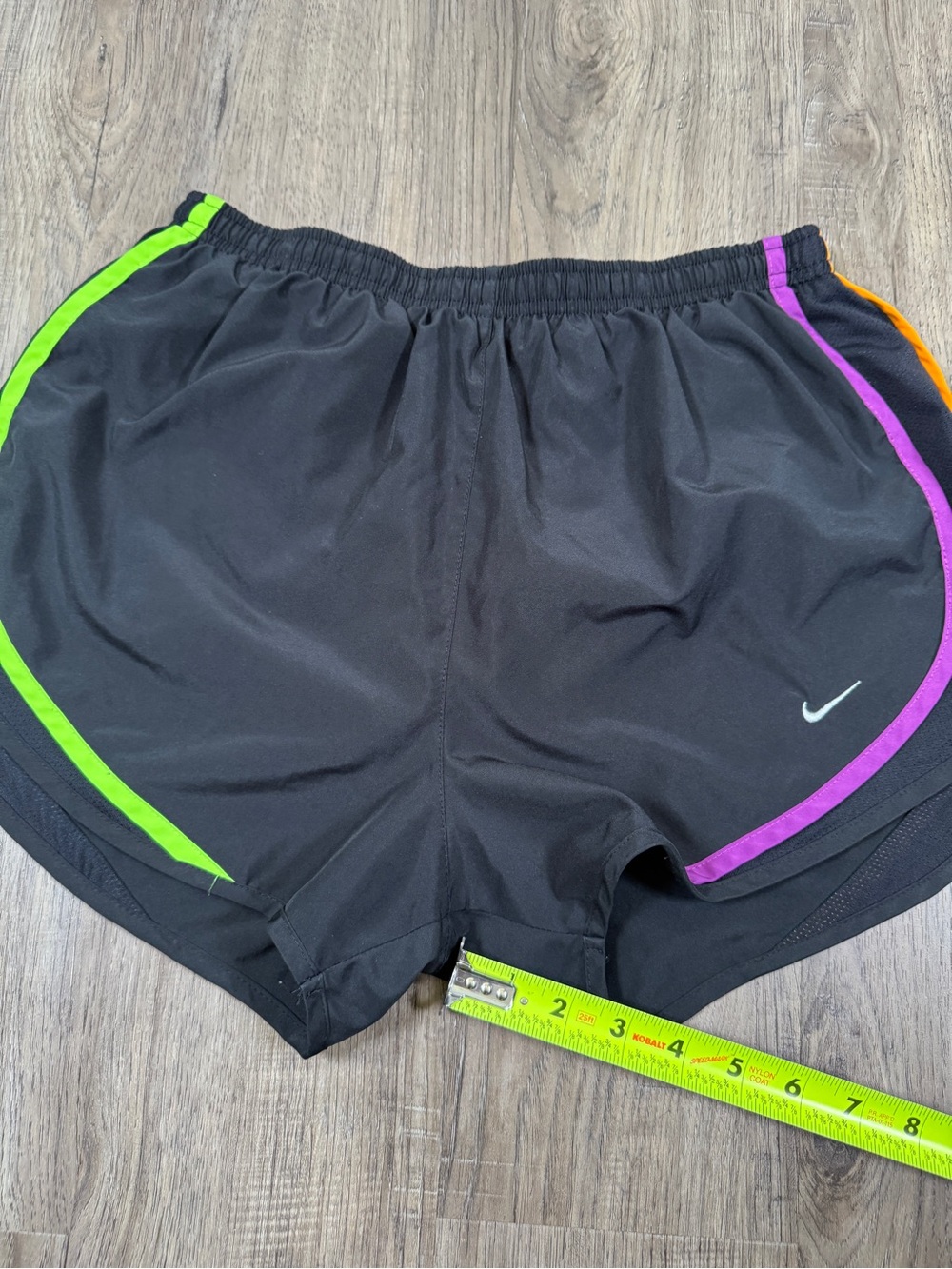 Vintage Nike Dri-FIT Tempo Shorts Black Multicolor Trim M - Picture 3 of 9